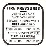 Buick Tire Pressure Decals