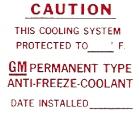 Cooling System Decal